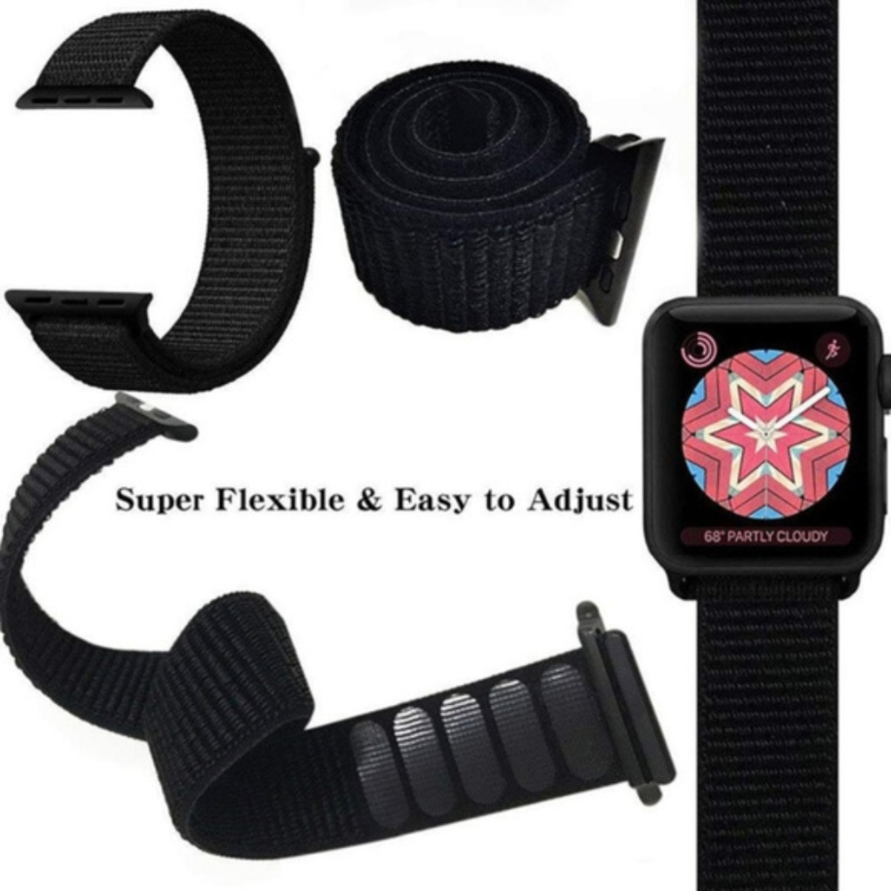 NEW BLACK Breathable Strap Loop For Apple Watch - Picture 4 of 5